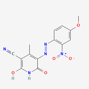 3-Pyridinecarbonitrile, 1,2-dihydro-6-hydroxy-5-[(4-methoxy-2-nitrophenyl)azo]-4-methyl-2-oxo-