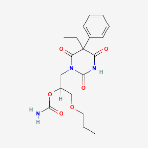 Barbituric acid, 5-ethyl-1-(2-hydroxy-3-propoxypropyl)-5-phenyl-, carbamate (ester)