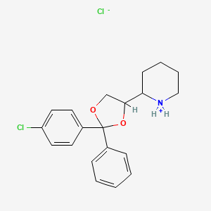 molecular formula C20H23Cl2NO2 B15346864 2-(p-Chlorophenyl)-2-phenyl-4-(2-piperidyl)-1,3-dioxolane hydrochloride CAS No. 7457-28-5