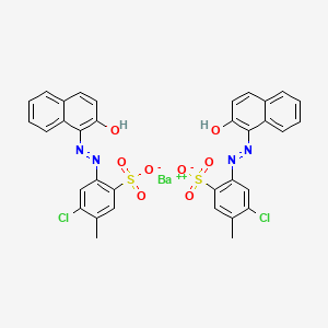 molecular formula C34H24BaCl2N4O8S2 B15346893 Barium bis[6-chloro-4-[(2-hydroxy-1-naphthyl)azo]toluene-3-sulfonate] CAS No. 73612-34-7