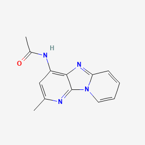 molecular formula C13H12N4O B15346898 N-(4-methyl-1,3,8-triazatricyclo[7.4.0.02,7]trideca-2,4,6,8,10,12-hexaen-6-yl)acetamide CAS No. 90015-76-2