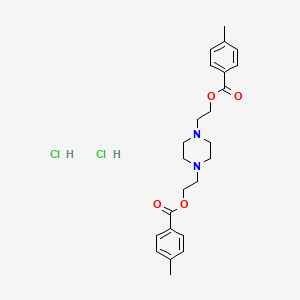 molecular formula C24H32Cl2N2O4 B15346925 2-[4-[2-(4-methylbenzoyl)oxyethyl]piperazin-1-yl]ethyl 4-methylbenzoate;dihydrochloride CAS No. 66944-71-6