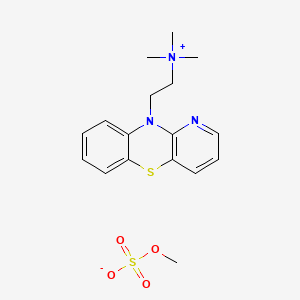 molecular formula C17H23N3O4S2 B15346944 Ammonium, (2-(10H-pyrido(3,2-b)(1,4)benzothiazin-10-yl)ethyl)trimethyl-, methyl sulfate CAS No. 66827-18-7