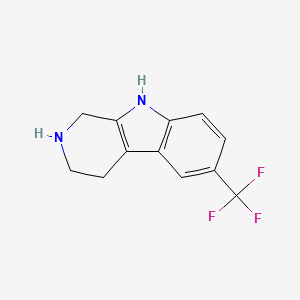 molecular formula C12H11F3N2 B15346949 1H-Pyrido(3,4-b)indole, 2,3,4,9-tetrahydro-6-(trifluoromethyl)- CAS No. 78832-75-4