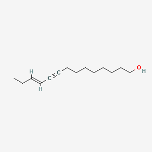 molecular formula C14H24O B15346960 11-Tetradecen-9-yn-1-ol, (11E)- CAS No. 68516-32-5