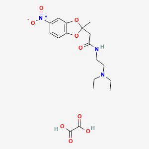 1,3-Benzodioxole-2-acetamide, N-(2-diethylaminoethyl)-2-methyl-5-nitro-, oxalate