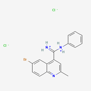 molecular formula C17H16BrCl2N3 B15347006 6-Bromo-4-(N'-phenylamidino)quinaldine dihydrochloride CAS No. 78812-07-4