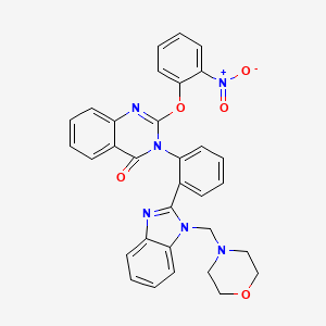 4(3H)-Quinazolinone, 3-(2-(1-(4-morpholinylmethyl)-1H-benzimidazol-2-yl)phenyl)-2-(2-nitrophenoxy)-