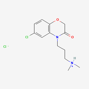 molecular formula C13H18Cl2N2O2 B15347046 4H-1,4-Benzoxazin-3-one, 2,3-dihydro-6-chloro-4-(3-dimethylaminopropyl)-, hydrochloride CAS No. 57462-77-8