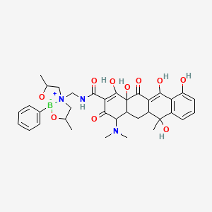 4-(dimethylamino)-N-[(3,7-dimethyl-1-phenyl-2,8-dioxa-5-azonia-1-boranuidabicyclo[3.3.0]octan-5-yl)methyl]-1,6,10,11,12a-pentahydroxy-6-methyl-3,12-dioxo-4,4a,5,5a-tetrahydrotetracene-2-carboxamide