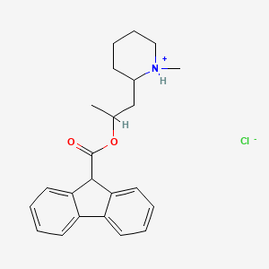 molecular formula C23H28ClNO2 B15347050 Fluorene-9-carboxylic acid, 1-methyl-2-(1-methyl-2-piperidyl)ethyl ester, hydrochloride CAS No. 67227-22-9