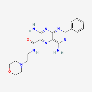 molecular formula C19H22N8O2 B15347054 6-Pteridinecarboxamide, 4,7-diamino-N-(2-morpholinoethyl)-2-phenyl- CAS No. 61-69-8