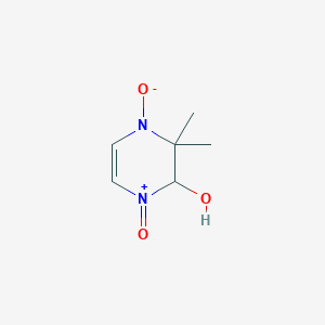 molecular formula C6H10N2O3 B15347081 3,3-Dimethyl-2,3-dihydropyrazin-2-ol 1,4-dioxide CAS No. 88571-67-9