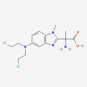 molecular formula C15H20Cl2N4O2 B15347082 2-(5-(Bis(2-chloroethyl)amino)-1-methyl-2-benzimidazolyl)alanine CAS No. 73680-55-4