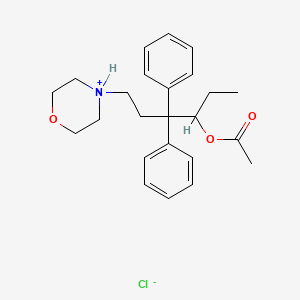 molecular formula C24H32ClNO3 B15347083 3-Acetoxy-4,4-diphenyl-6-morpholinohexane hydrochloride CAS No. 63834-47-9