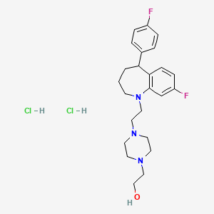 1H-1-Benzazepine, 2,3,4,5-tetrahydro-8-fluoro-5-(4-fluorophenyl)-1-(2-(4-(2-hydroxyethyl)-1-piperazinyl)ethyl)-, dihydrochloride