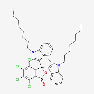 1(3H)-Isobenzofuranone, 4,5,6,7-tetrachloro-3,3-bis(2-methyl-1-octyl-1H-indol-3-yl)-