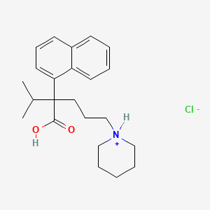 molecular formula C23H32ClNO2 B15347204 1-Naphthaleneacetic acid, alpha-isopropyl-alpha-(3-piperidinopropyl)-, hydrochloride CAS No. 6525-13-9