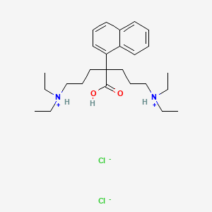 molecular formula C26H42Cl2N2O2 B15347268 1-Naphthaleneacetic acid, alpha,alpha-bis(3-(diethylamino)propyl)-, dihydrochloride CAS No. 6394-75-8