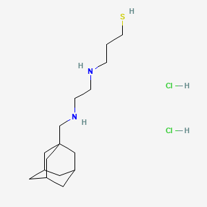 molecular formula C16H32Cl2N2S B15347308 1-Propanethiol, 3-((2-((tricyclo(3.3.1.1(sup 3,7))dec-1-ylmethyl)amino)ethyl)amino)-, dihydrochloride CAS No. 88313-61-5