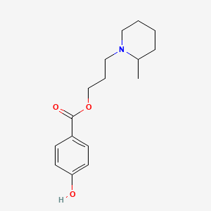 molecular formula C16H23NO3 B15347320 3-(2'-Methylpiperidino)propyl p-hydroxybenzoate CAS No. 63916-87-0