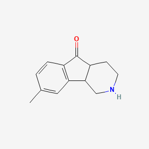 molecular formula C13H15NO B15347386 8-Methyl-1,2,3,4,4a,9b-hexahydro-5H-indeno[1,2-c]pyridin-5-one 