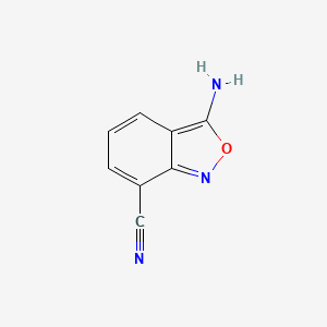 molecular formula C8H5N3O B15347437 3-Aminobenzo[c]isoxazole-7-carbonitrile 