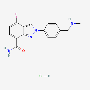 4-Fluoro-2-[4-[(methylamino)methyl]phenyl]-2H-indazole-7-carboxamide hydrochloride