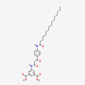 5-((1,3-Dioxo-3-(4-((1-oxohexadecyl)amino)phenyl)propyl)amino)isophthalic acid