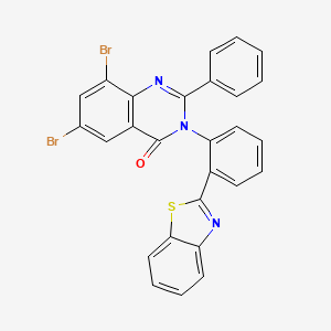 4(3H)-Quinazolinone, 3-(2-(2-benzothiazolyl)phenyl)-6,8-dibromo-2-phenyl-