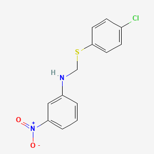 ANILINE, N-(((p-CHLOROPHENYL)THIO)METHYL)-m-NITRO-