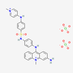 Acridinium, 3-amino-10-methyl-9-(p-((p-((1-methylpyridinium-4-yl)amino)phenyl)sulfonamido)anilino)-, diperchlorate