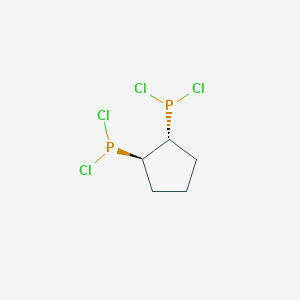 molecular formula C5H8Cl4P2 B15347601 (1R,2R)-Cyclopentane-1,2-diylbis(phosphonous dichloride) CAS No. 88293-05-4