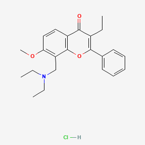 Diethyl-[(3-ethyl-7-methoxy-4-oxo-2-phenylchromen-8-YL)methyl]azaniumchloride