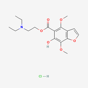 molecular formula C17H24ClNO6 B15347702 Diethyl-[2-(6-hydroxy-4,7-dimethoxy-1-benzofuran-5-carbonyl)oxyethyl]azanium chloride CAS No. 79802-69-0