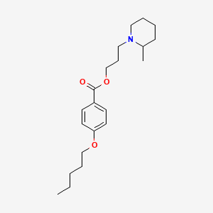 molecular formula C21H33NO3 B15347970 3-(2-Methylpiperidin-1-yl)propyl 4-pentoxybenzoate CAS No. 64050-37-9