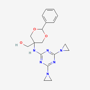 1,3-Dioxane-5-methanol, 5-((4,6-bis(1-aziridinyl)-1,3,5-triazin-2-yl)amino)-2-phenyl-