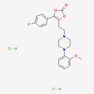 1,3-Dioxol-2-one, 4-(4-fluorophenyl)-5-(2-(4-(2-methoxyphenyl)-1-piperazinyl)ethyl)-, dihydrochloride