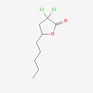 molecular formula C9H14Cl2O2 B15348824 2(3H)-Furanone, 3,3-dichlorodihydro-5-pentyl- CAS No. 68039-30-5