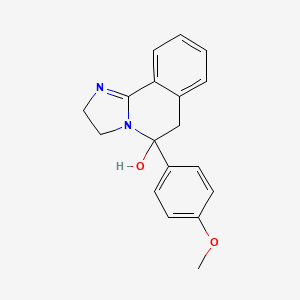 molecular formula C18H18N2O2 B15348864 2,3,5,6-Tetrahydro-5-(4-methoxyphenyl)-imidazo(2,1-a)isoquinolin-5-ol CAS No. 56882-47-4