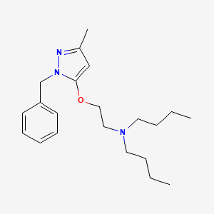 molecular formula C21H33N3O B15348931 Pyrazole, 1-benzyl-5-(2-(dibutylamino)ethoxy)-3-methyl- CAS No. 5372-21-4