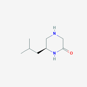 molecular formula C8H16N2O B15348977 Piperazinone,6-(2-methylpropyl)-,(6S)-(9ci) 