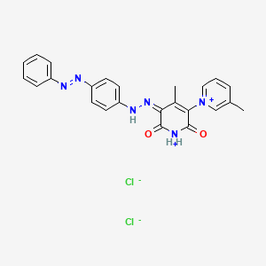 molecular formula C24H22Cl2N6O2 B15348993 1',2'-Dihydro-6'-hydroxy-3,4'-dimethyl-2'-oxo-5'-[[4-(phenylazo)phenyl]azo]-1,3'-bipyridinium chloride CAS No. 75199-20-1