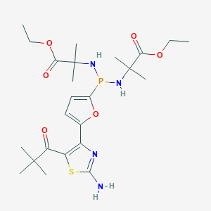 molecular formula C24H37N4O6PS B15349016 Alanine,N,N'-[[5-[2-amino-5-(2,2-dimethyl-1-oxopropyl)-4-thiazolyl]-2-furanyl]phosphinylidene]bis[2-methyl-,1,1'-diethyl ester 