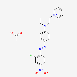 molecular formula C21H21ClN5O2.C2H3O2<br>C23H24ClN5O4 B15349021 1-[2-[[4-[(2-Chloro-4-nitrophenyl)azo]phenyl]ethylamino]ethyl]pyridinium acetate CAS No. 59709-10-3