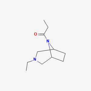 molecular formula C11H20N2O B15349043 3-Ethyl-8-propionyl-3,8-diazabicyclo(3.2.1)octane CAS No. 63977-72-0