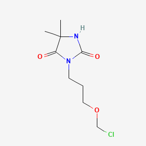 molecular formula C9H15ClN2O3 B15349046 Hydantoin, 3-(3-chloromethoxypropyl)-5,5-dimethyl- CAS No. 63765-96-8