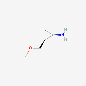 molecular formula C5H11NO B15349075 Cyclopropanamine,2-(methoxymethyl)-,cis-(9CI) 