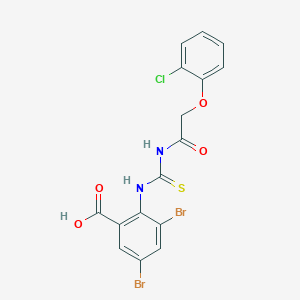 3,5-Dibromo-2-[[2-(2-chlorophenoxy)acetyl]carbamothioylamino]benzoic acid