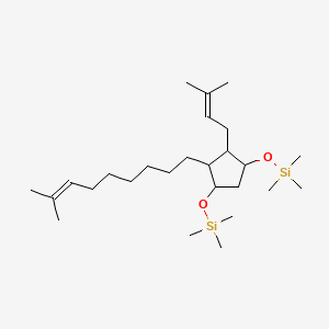 molecular formula C26H52O2Si2 B15349106 1,3-Bis[(trimethylsilyl)oxy]-4-(3-methyl-2-butenyl)-5-(8-methyl-7-nonenyl)cyclopentane CAS No. 56306-71-9